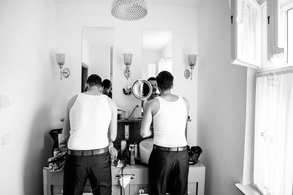 Hochzeit Bräutigam getting ready